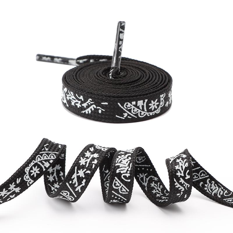Flat Splash ink Shoe Laces Fluorescent Luminous Shoelaces for Sneakers Reflective Glowing Run Boot Shoelace Printing Shoestrings