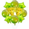 10Pcs Tennis Balloons Tennis Ball Foil Mylar Balloons for Boy Girl Tennis Birthday Party Decorations
