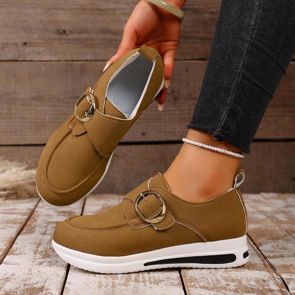 Slipper Damenschuhe Sommermode Einfarbig Plateauschuhe Herbst Slip-On Flache Damenvulkanisierte Schuhe Übergröße 36-43