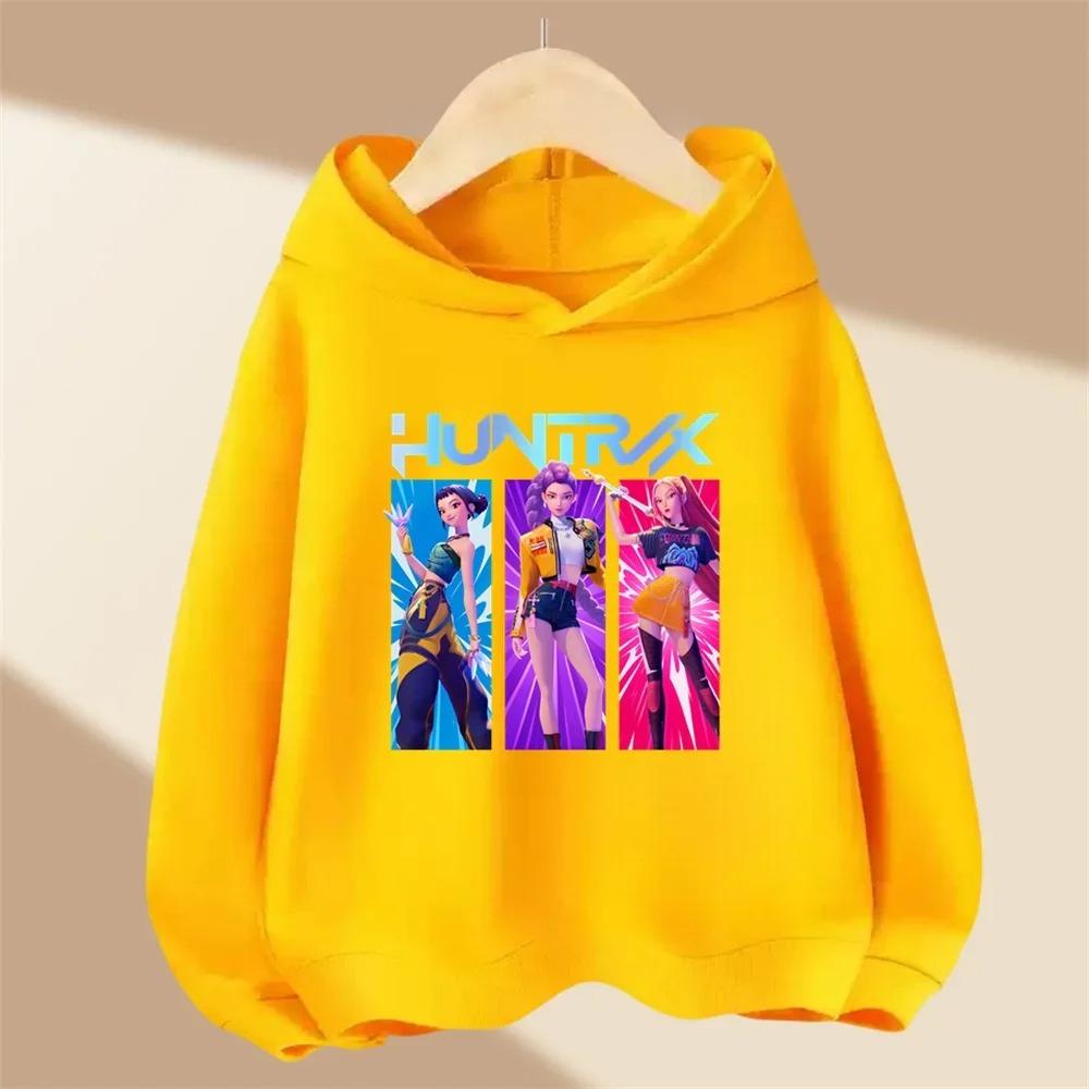 Dětské dívčí anime oblečení Kpop Lovci démonů Ležérní móda Teplá podzimní zimní mikina s kapucí