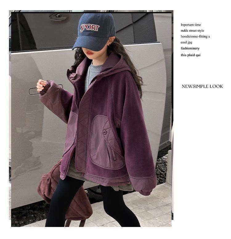 2025 Girls' Aoli Velvet Warm Cotton-Padded Top - Autumn/Winter Outerwear for Kids