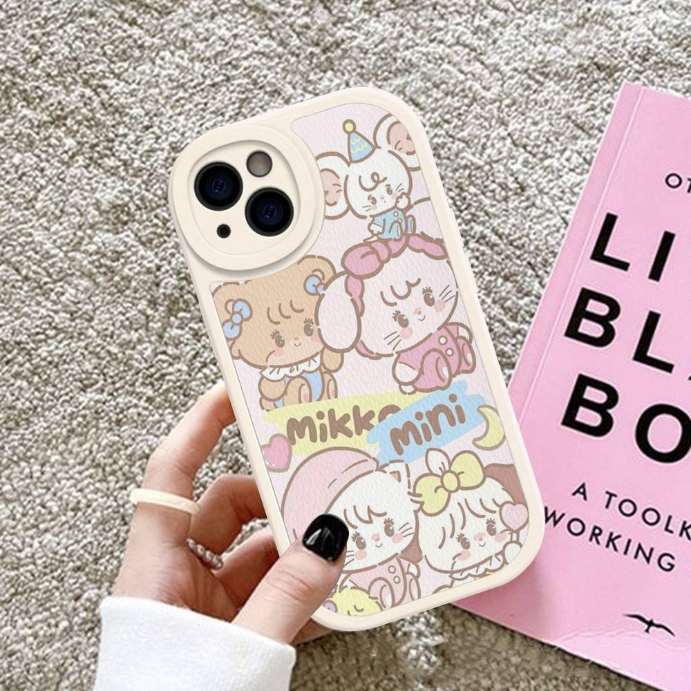 

Famous Cute M-Mikko C-Characters Phone Case For IPhone 16 15 14 13 Pro Max 11 12 Plus Leather Silicone Cover iphone 13promax