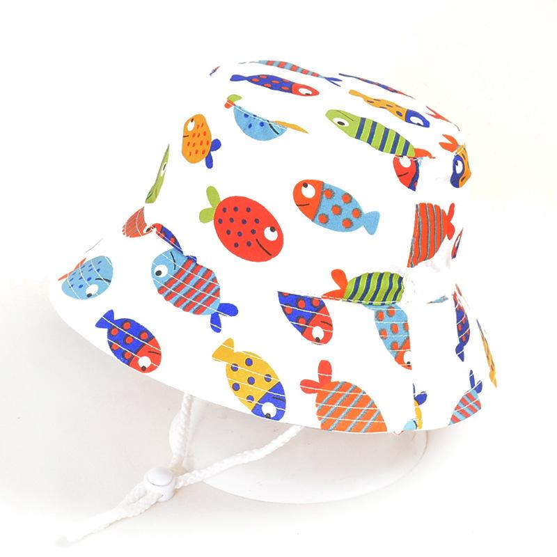 1014 cotton thin baby hat spring summer hat animal pattern hat children sun protection bucket hat men and women basin hat new