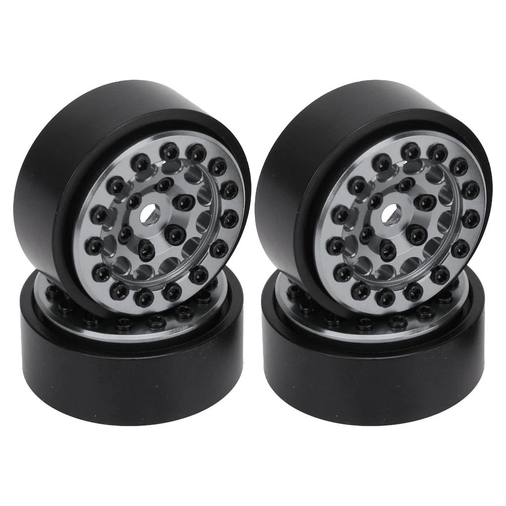 RC Car Beadlock Rim FMS FCX24 Crawler 12 Hole Aluminum RC Wheel Hub Outer Diameter 31 x Width 14mm Adapter 7mm 1/24 (Titanium)