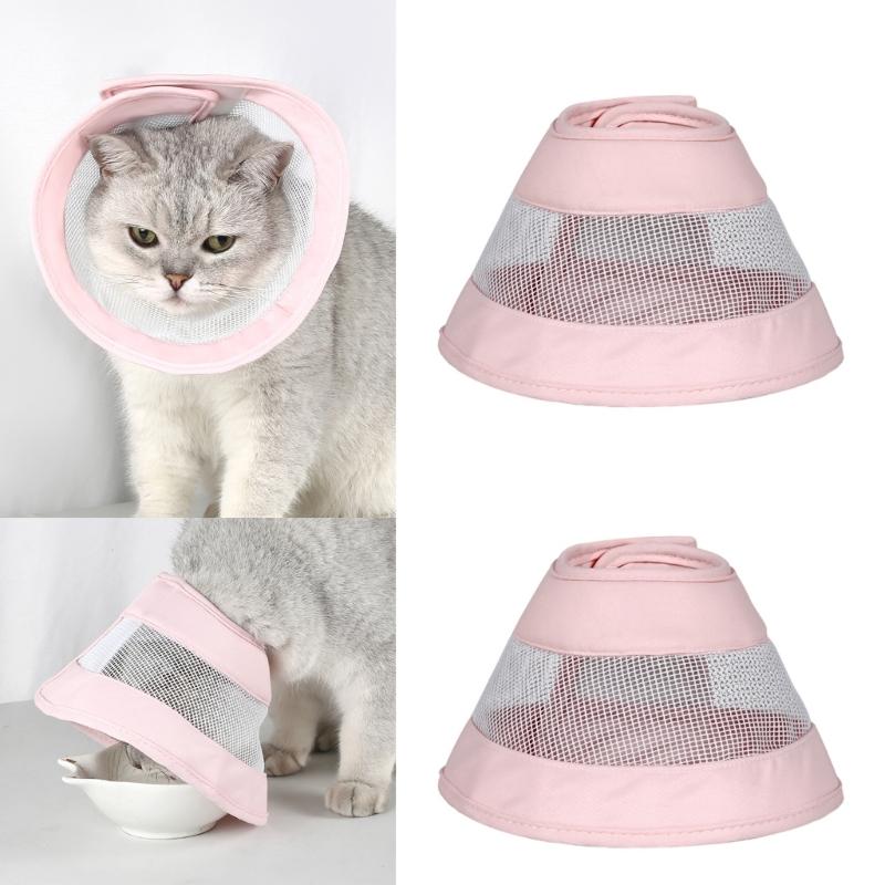 Elizabethan Collar for Cats Biting Licking Proof Dog Breathable Collar Neck Wound Protectors Dog Injury Recovery Collar