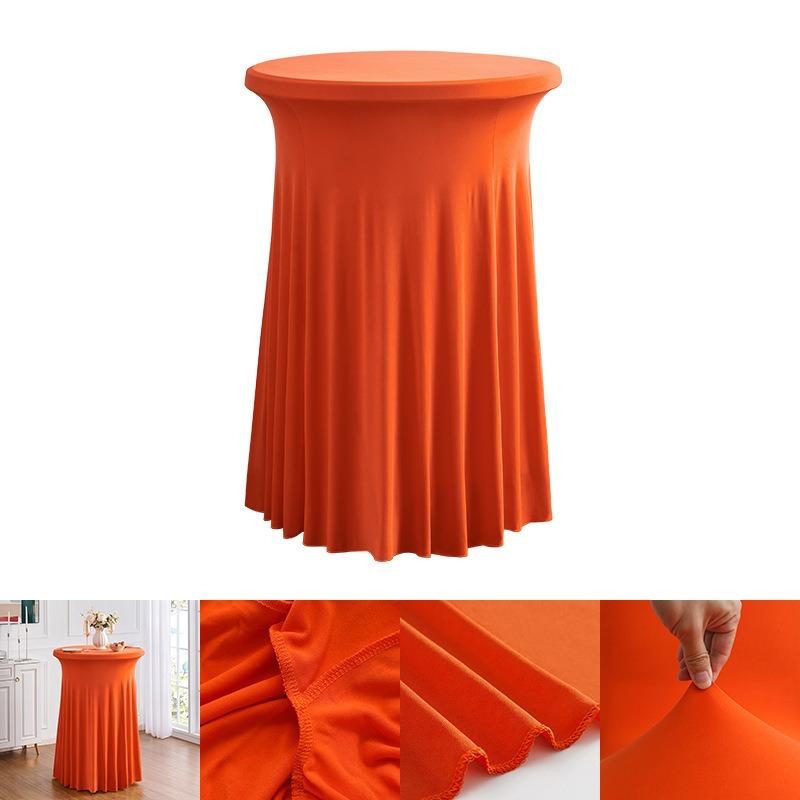 60/70/80cm Cocktail Table Skirts Stretch Spandex Fitted Tablecloths Wrinkle-Resistant Washable for Weddings Parties Banquets