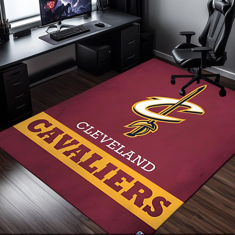 Football Cavaliers Logo Rug Office Carpet Non-Slip Mat, Chair Rug Floor Covering for Gaming, Bedroom, Living Room , Home Decor Christmas Gift