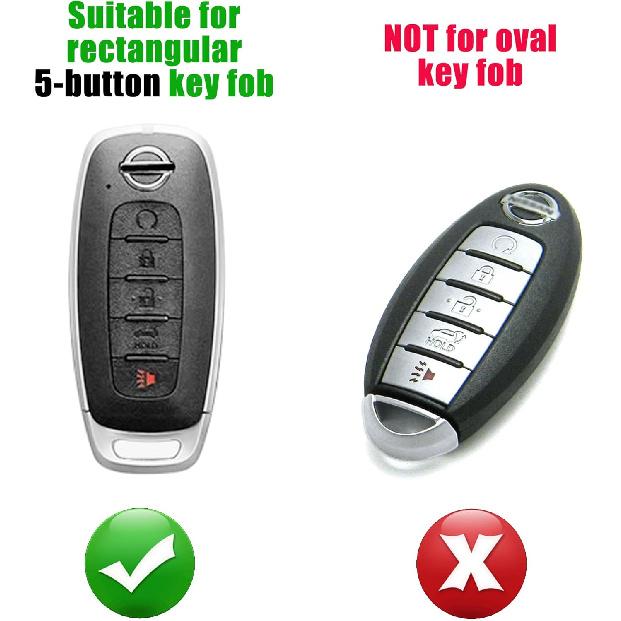 TANDRIVE 5-Button Key Fob Cover For -2026 Nissan Rogue Pathfinder And 2024-2026 Sentra, Silicone, 2-Pack, Black