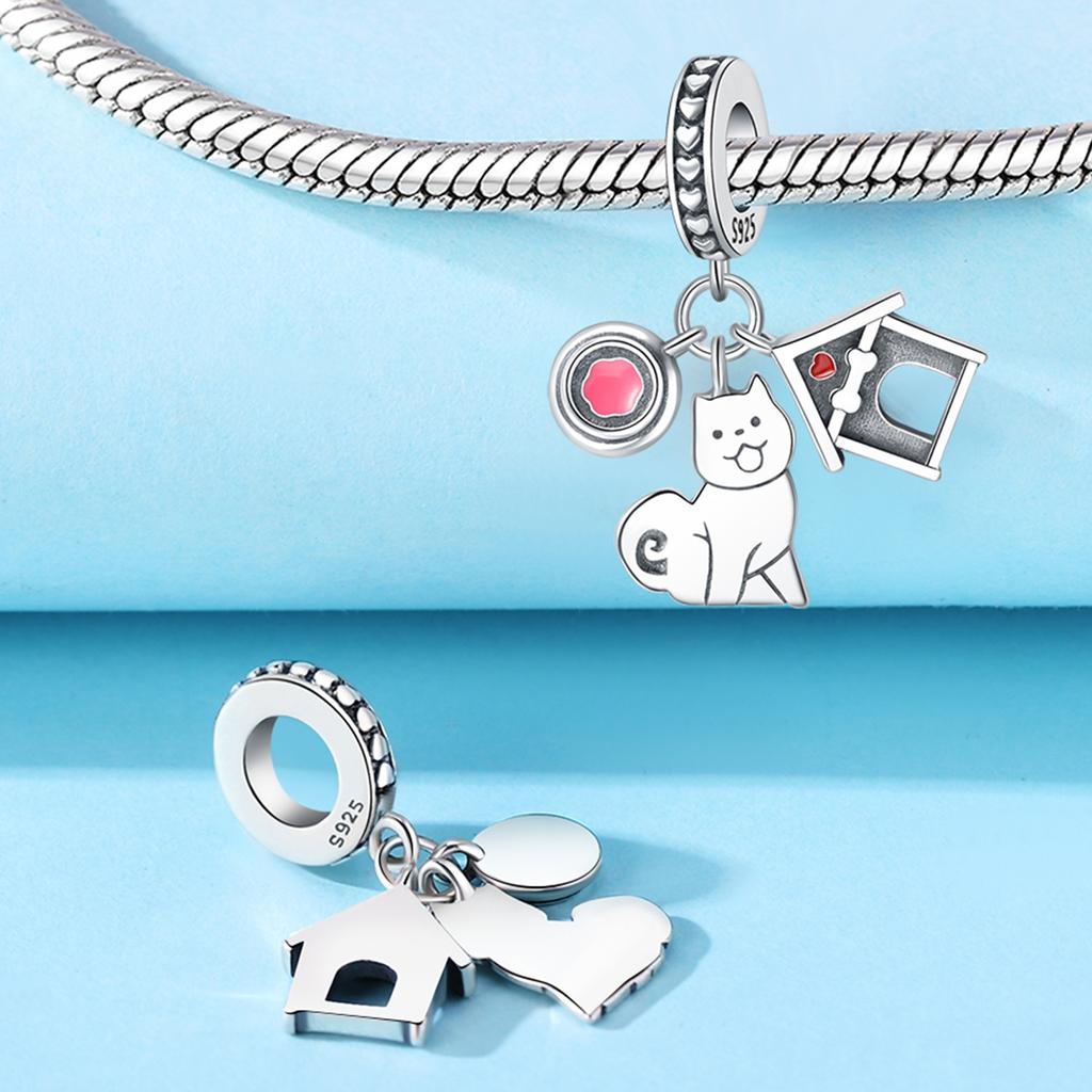 copper Cute Dog Pet Animal Pendants Bracelets Charm Bead Charms Compatible With Women Jewellery Party Decorate Bead Charms Do It Yourself Fine Gifts A