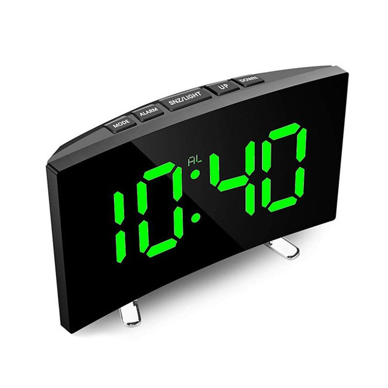 

Креативные электронные часы с изогнутой поверхностью, светодиодные электронные часы с функцией бесшумного будильника