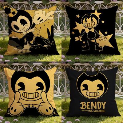 Anime B-Bendy and T-the Ink M-Machine Cushion Cover Home & Car Dual-Scene Pillow Cover: Reversible for Premium Comfort