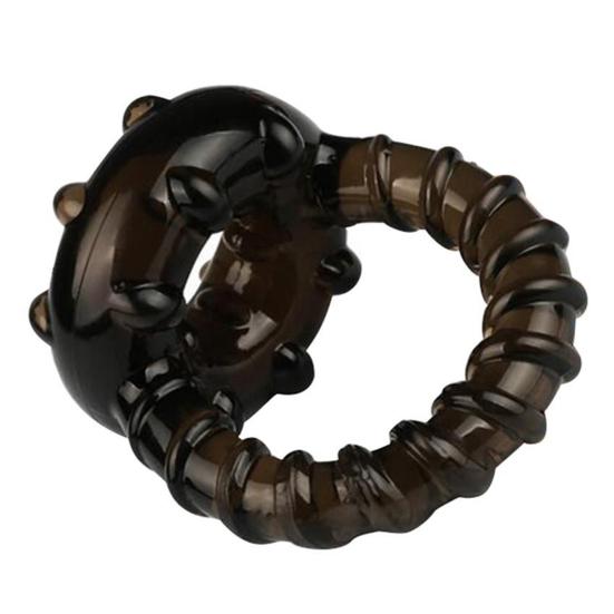 Delay Ring Soft Sexual Stimulation Dual Ring Men Male Time Delay Erection Cock Ring Massager Lover Sex Toy for Couple