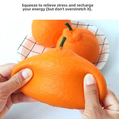 Cute Soft Feel Giant Squishies Crunchy Squeeze Fruit Simulation Simulation Orange Orange Design Stretchy Desk Anxiety Relief
