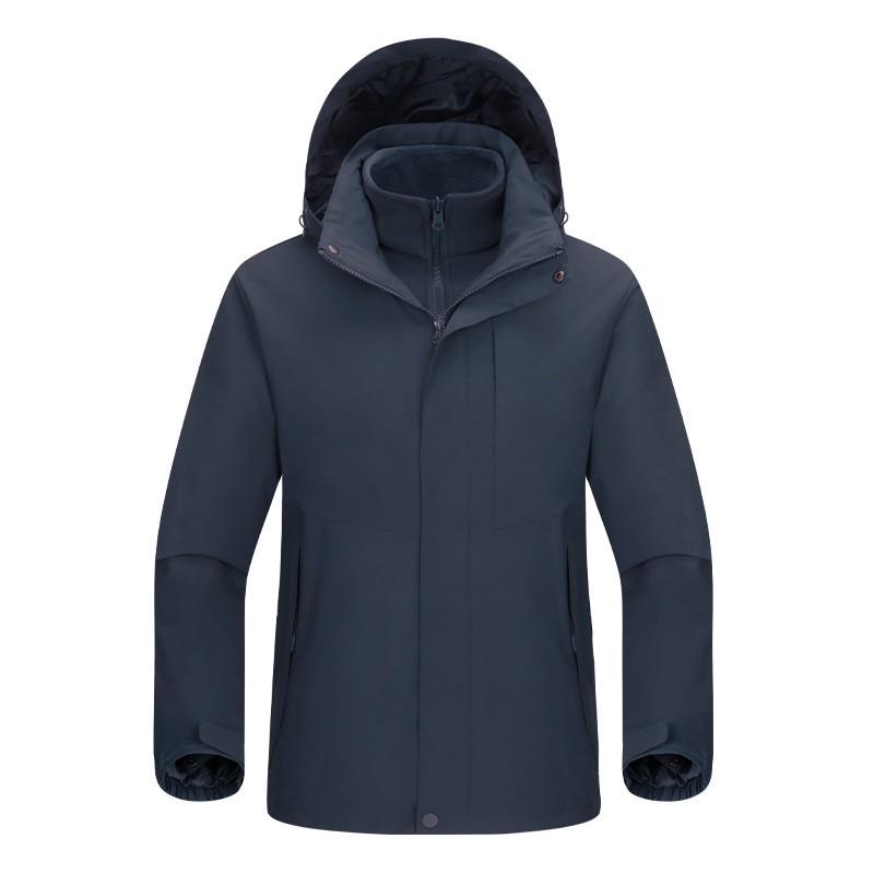 Herren Damen 3-in-1 Wasserdichte Winddichte Wanderjacke Mit Abnehmbarem Fleece-Innenfutter Outdoor Reise Klettern Camping