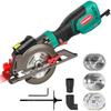 ELECTRIC SAW Circular Saw, HYCHIKA 750W 3500RPM Small Circular Saw, 6 Blades(115 &; 125mm), Laser Guide, Max Depth 2