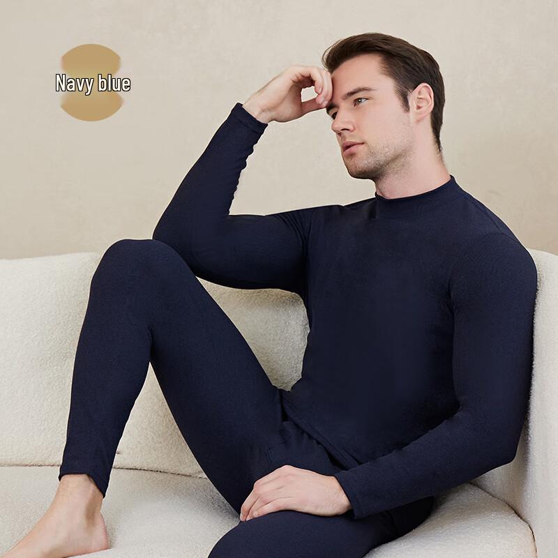 Muqingqing Men s Autumn/Winter Striped Thermal Set L