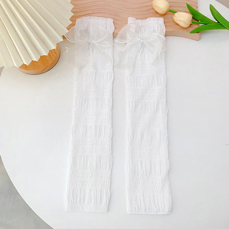 

1 пара шелковых носков Lce Fresh Bow Sweet, быстросохнущие, нежные, балетные носки двойного назначения с солнцезащитным чехлом белый