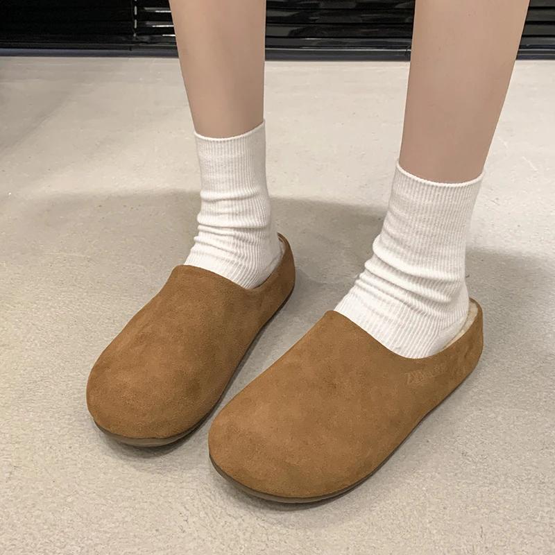 Fashion Slipper Korean-style Vintage Thick-soled Mule Women - Elegant And Versatile Outdoor Slip-on Half Slippers, New Trendy Design