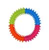TPR Spike Ring Dog Toy - Teething, Dental Health, Three-Color Patchwork, Perfect for Puppies and Pets