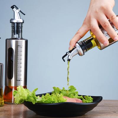 200/300/500ml Oil Bottle with Scale Multifunctional Glass Seasoning Storage Dispenser for Kitchen