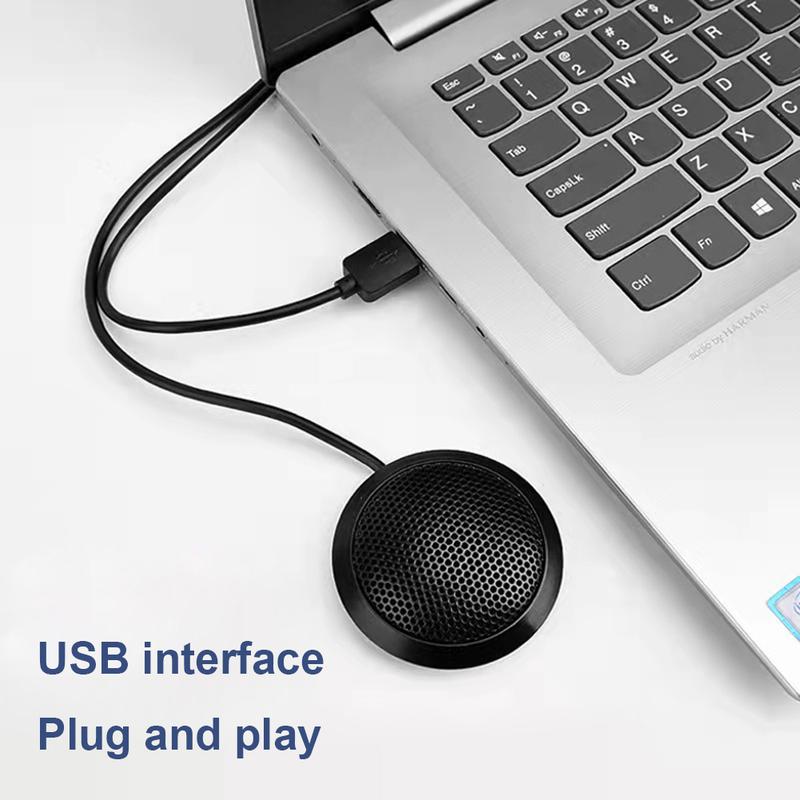 Desktop Conference Microphone 3.5mm Plug/USB Plug Computer Mic 360° Omnidirectional Speakerphone Microphone With Anti-slip Base