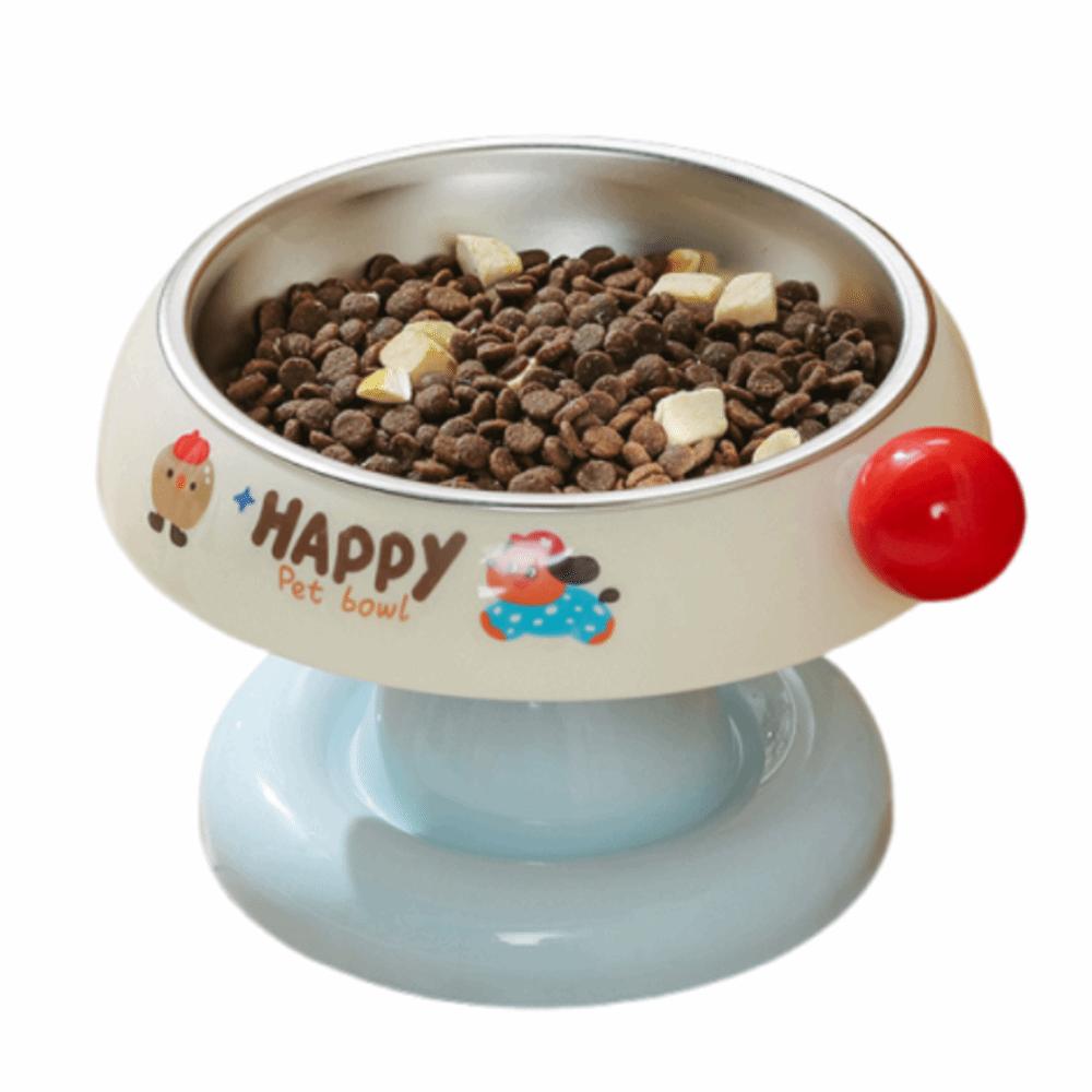 

Cartoon Cat Food Water Bowl Anti Slip Cat Bowl Elevated Pet Feeder Bowl Pet Supplies White Blue