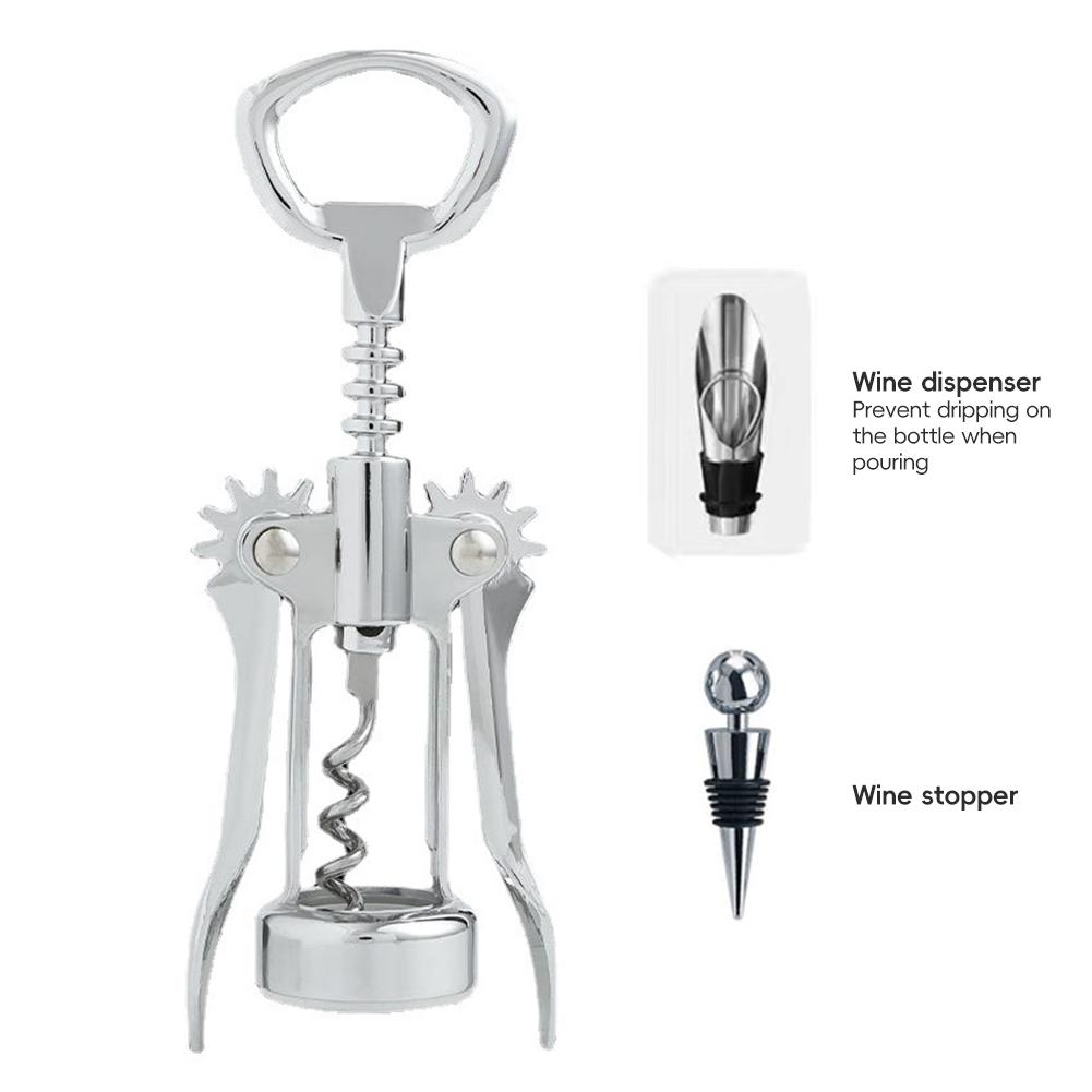 Deschizător de sticle de vin portabil, rezistent, multifuncțional, cu tirbușon, deschizător de sticle de vin, pentru petrecere, restaurant, cadou elegant