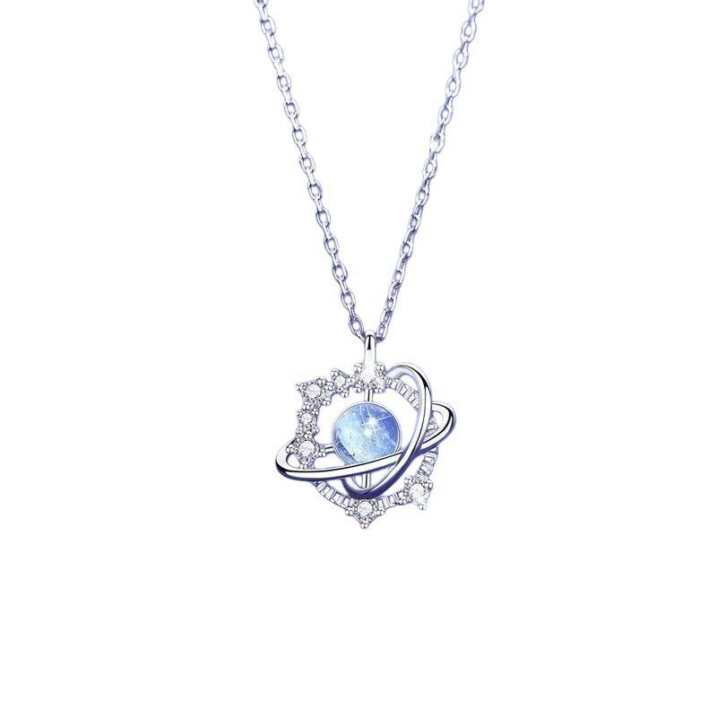 S925 High-End Planet Necklace for Girls - Light Luxury Ins Fashion Clavicle Chain, 2023 New Style Hot Item