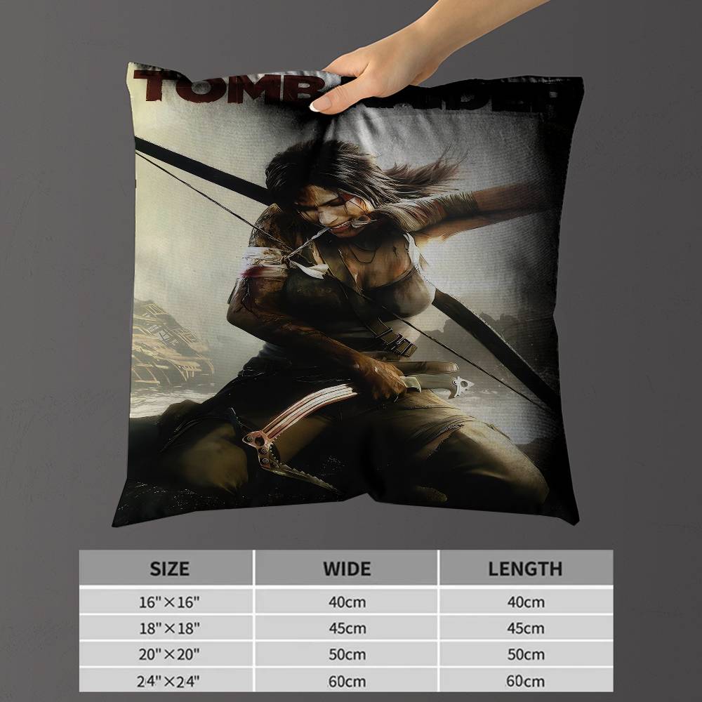 

Чехлы на подушки Lara Croft Tomb Raider Мультяшные Декоративные для дивана Домашние Двусторонние Короткий плюш Милые Чехлы на подушки 30x30 cm