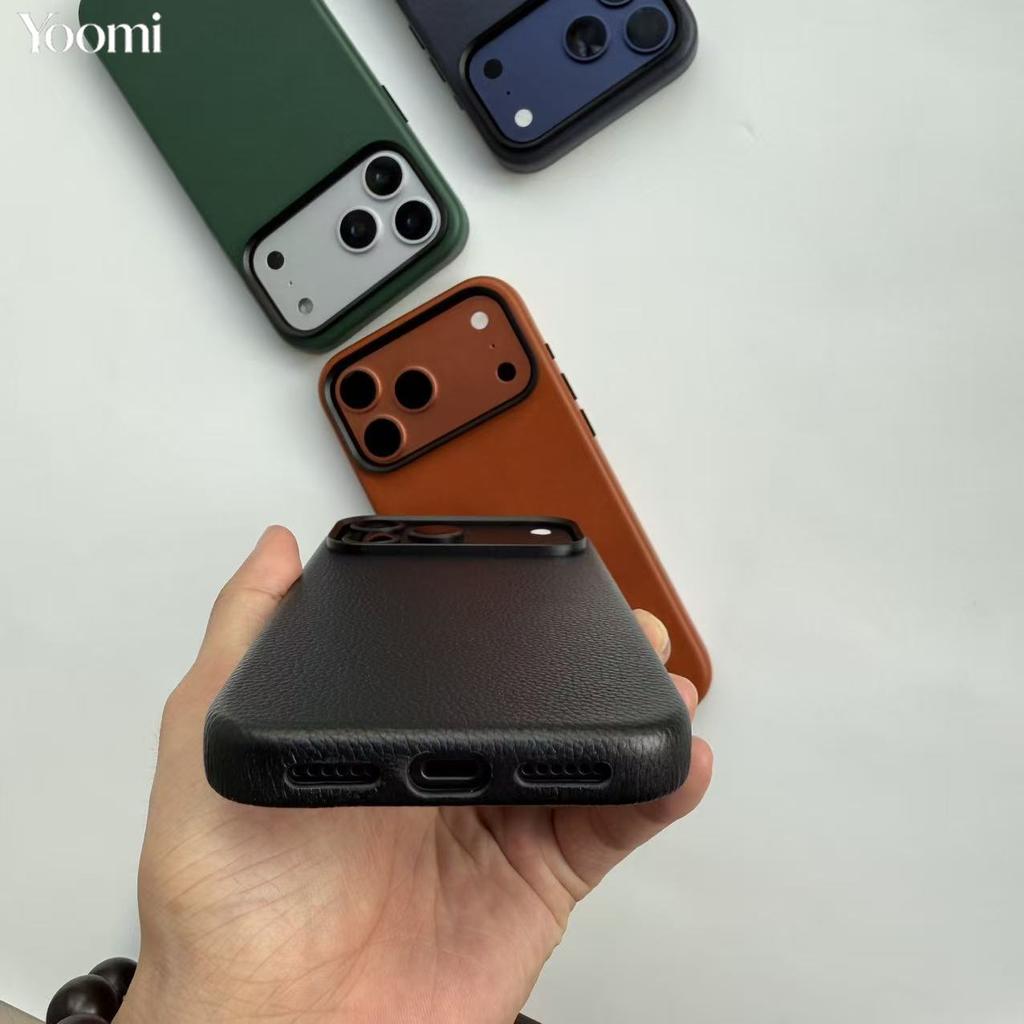 For IPhone 18 Pro Max 18Pro Genuine Cowhide Leather Magnetic Case with Magsafe Luxury Phone Back Cover for IPhone 18 17 Pro Max