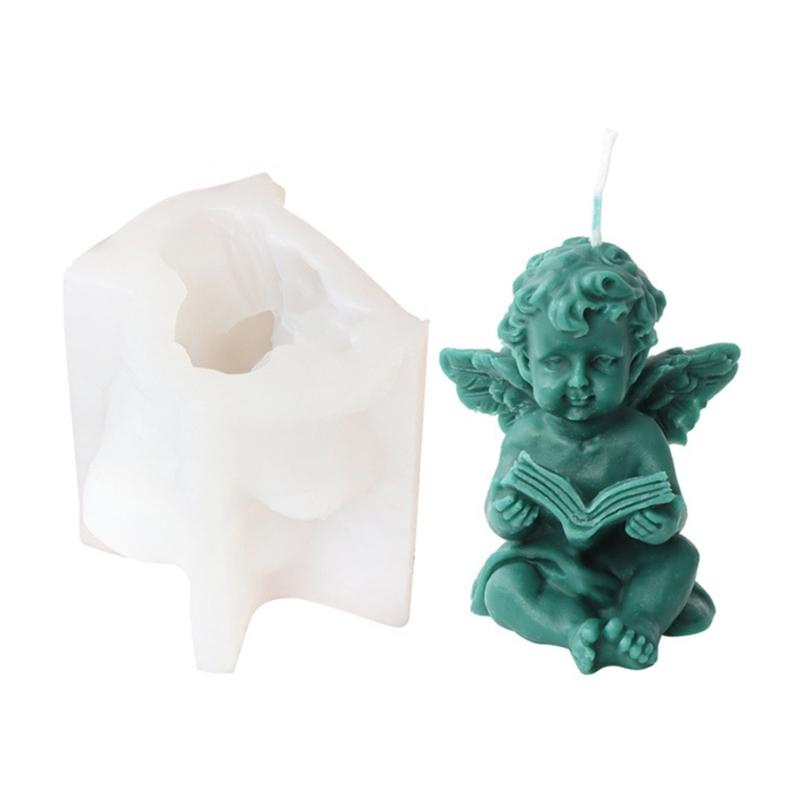 Silikonová forma na andělskou svíčku ručně vyráběná okřídlená forma na svíčku s vůní anděla DIY dortová forma na čokoládové mýdlo Pryskyřice na výrobu svíček