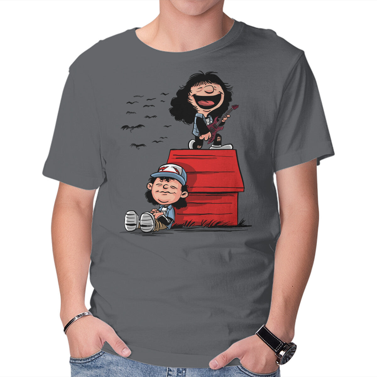 Unisex Crew Neck T-Shirt Peanut Heroes Graphic Short Sleeve Casual Tee XXL