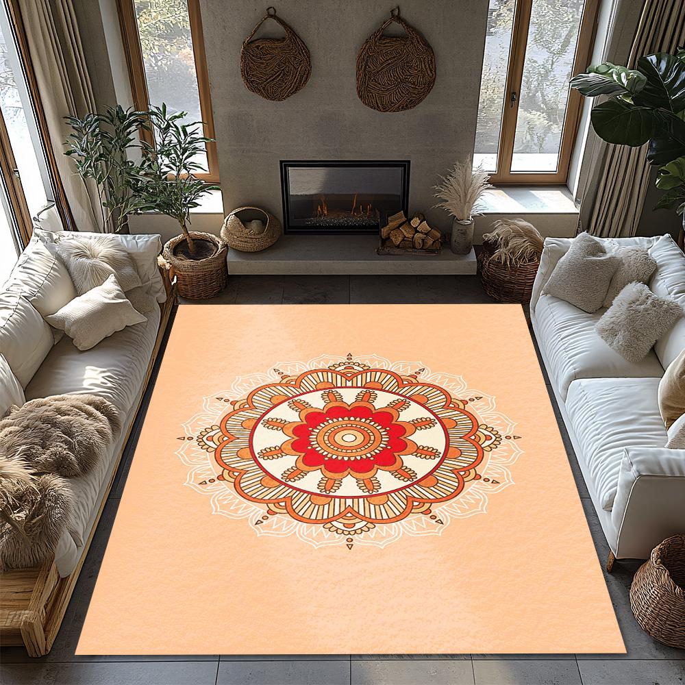 Bohemian Area Rug Persian Style Floor Mat Non Slip Home Decor Vintage Carpet Modern Living Room Rug Washable Entryway Mat Tribal