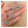 Ins Temperament Jewelry Set Simulated Yellow Necklace Colorful Treasure Bracelet Pink Earring