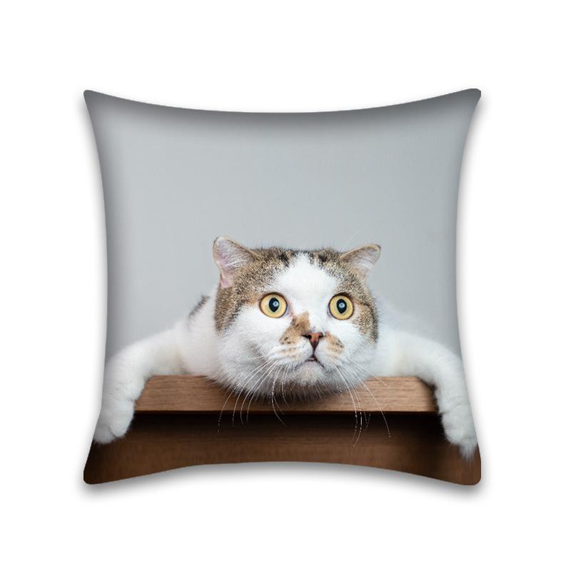 Cute Cat Pillowcase Anime Cartoon Cushion Cover Sofa Home Decor Home Office Pillowcase 45x45cm
