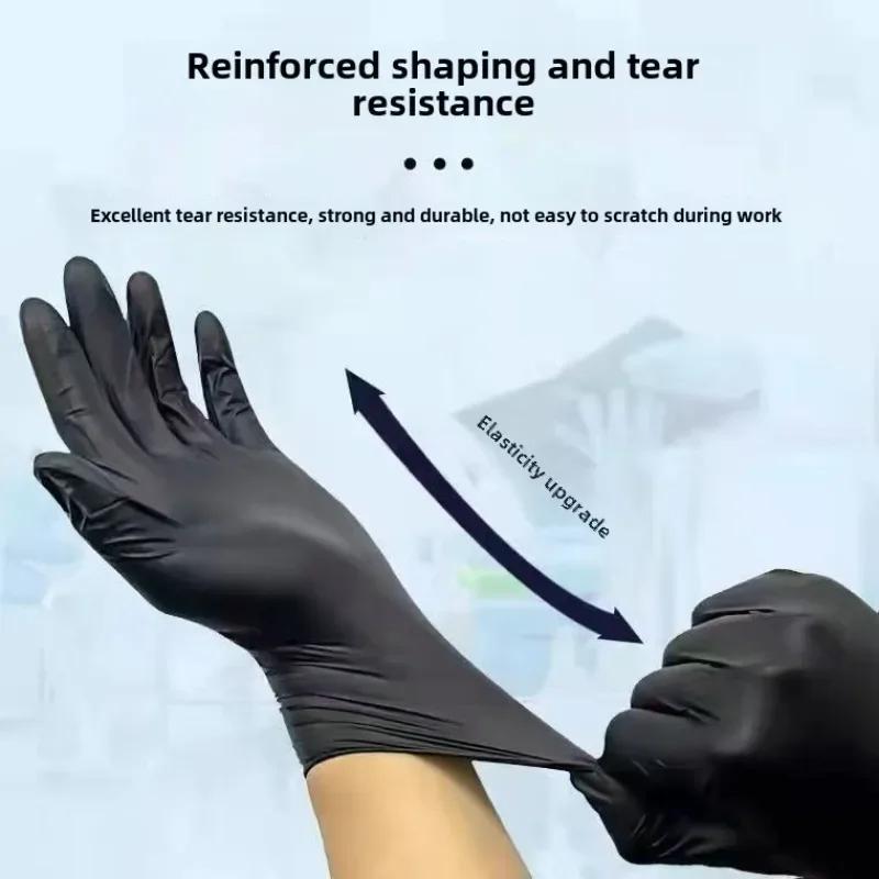 Black Disposable Nitrile Gloves Latex & Powder Free for Tattooing Manicures Salon Cleaning Disposable Food Working Latex Glove