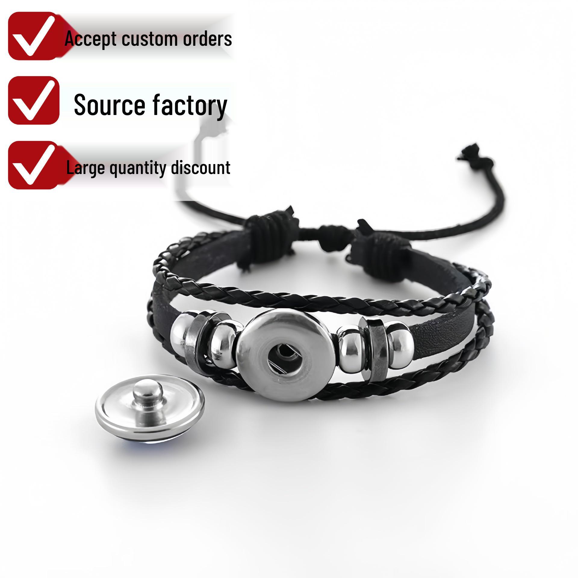 Luminous Leather Zodiac Bracelets: Multi-layer Woven Anime-Inspired Design for Couples