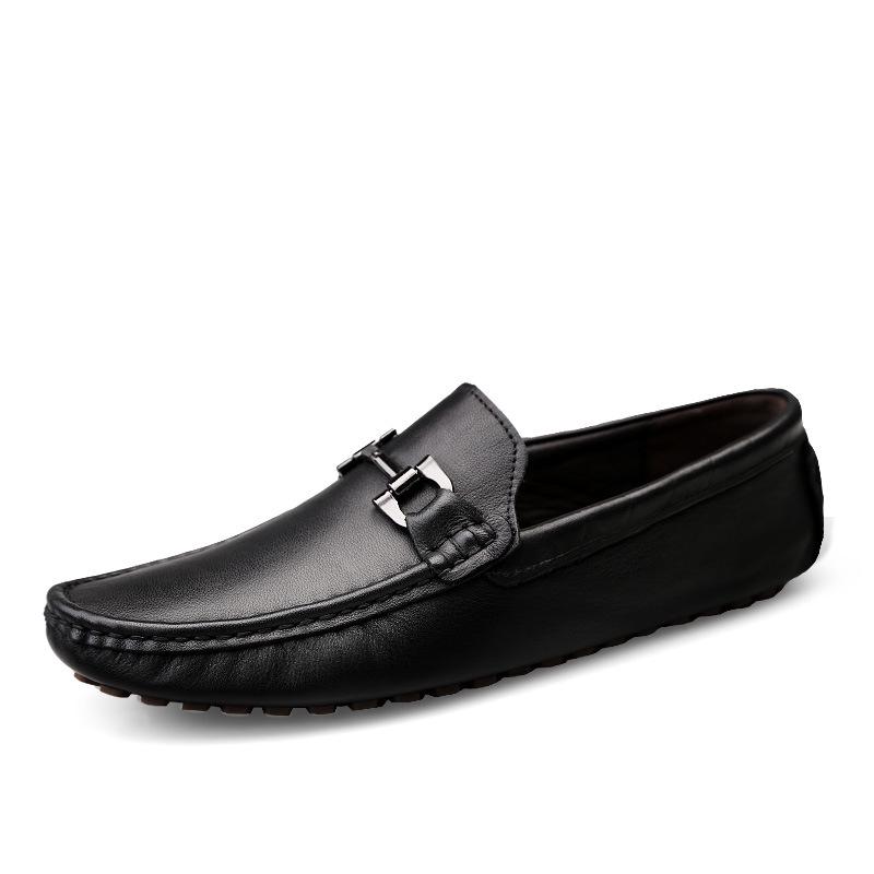 Men s Slip-On Casual Leather Loafers - Korean and British Style Trend 39