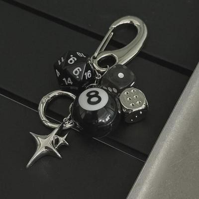 Ainworth Original Black Dice Pendant Keychain - Handmade Accessory