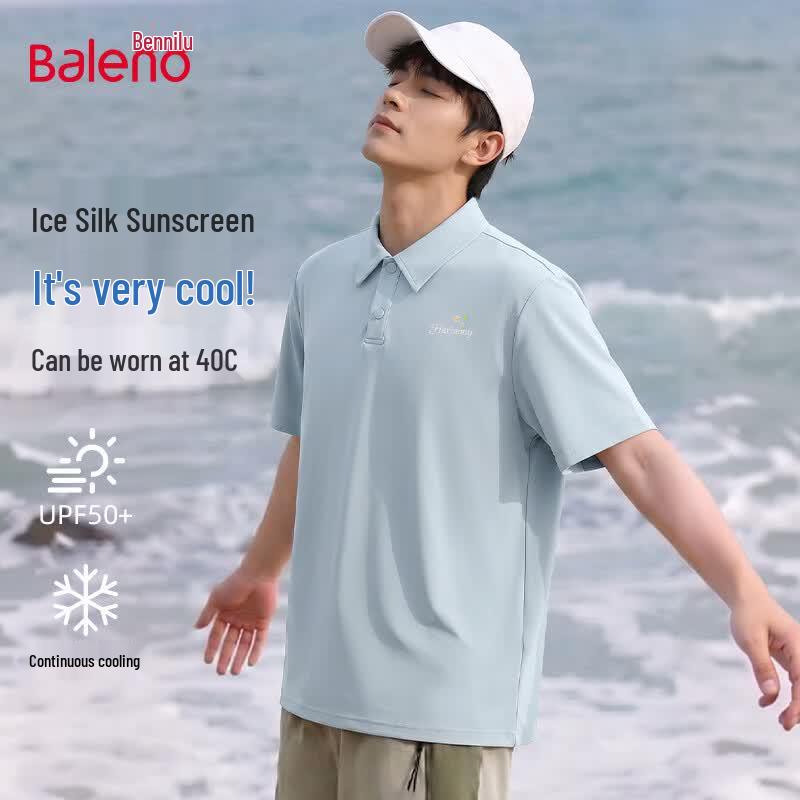 Baleno Men s Ice Silk Printed Polo Shirt L