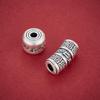 Sterling Silver Six-Character Mantra Spacer Beads - 3D Bent Tube Accessories for DIY Bracelet & Hand String.
