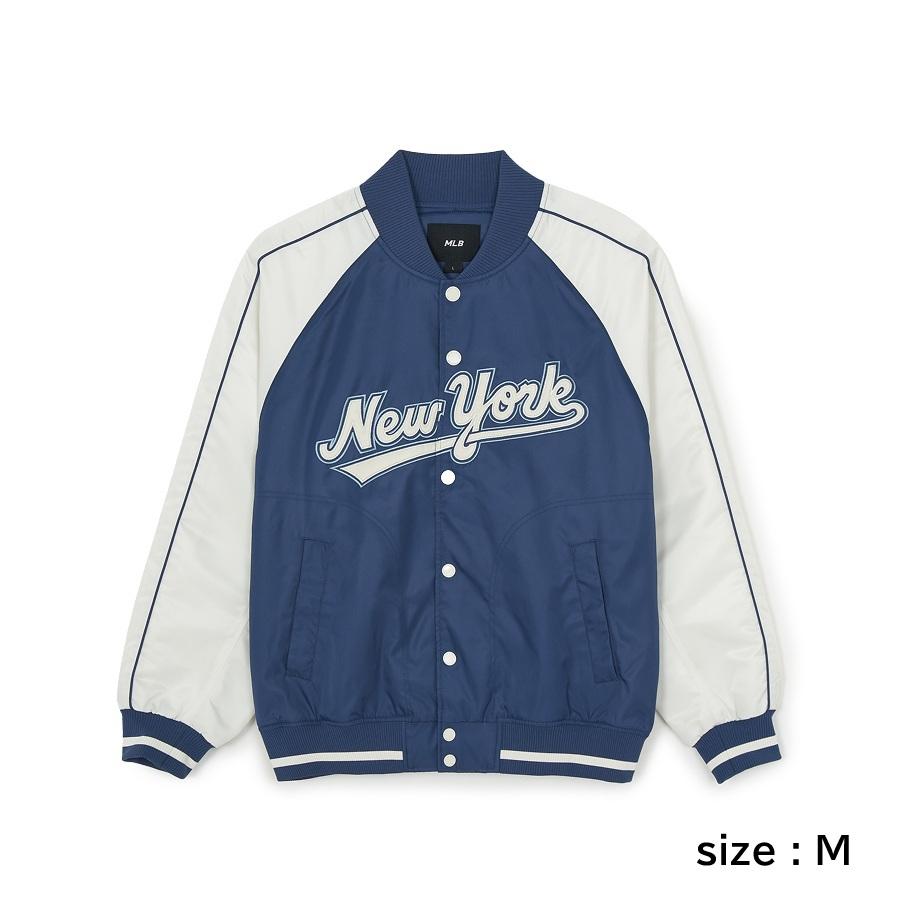 [KARINA'S PICK] MLB Nylon Cursive Varsity Jacket - Lightweight Sporty Chic (3 Colors)
