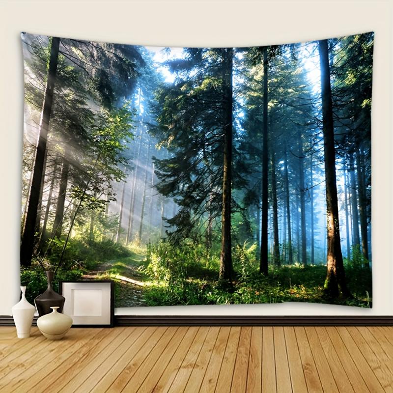 VIKAMA Forest Dawn Tapestry Healing Series Forest Sunshine Scenery Living Room Background Wall Room Decoration
