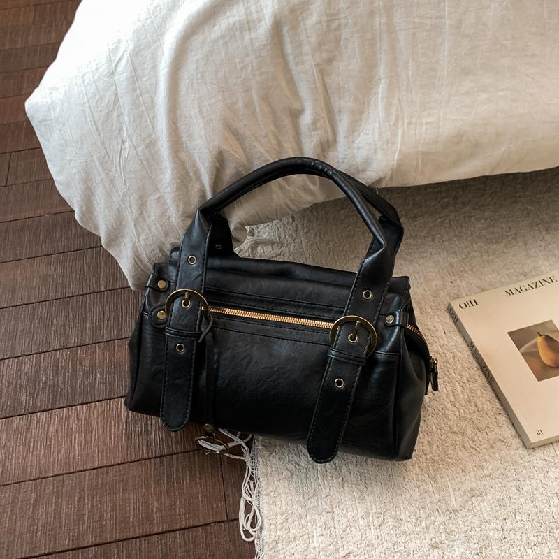 

Small Size Top-handle Bags For Women 2026 Luxury Designer Purse And Handbag Quality Casual Street Pure Color Shoulder Bost Bag 28x18x12cm чёрный
