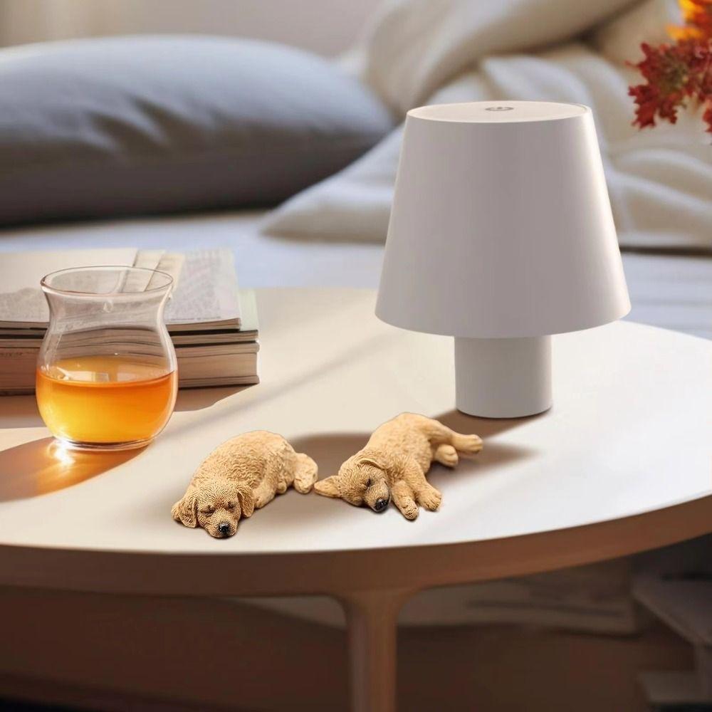 Home Decor Dog Toy Figure Sleeping Golden Retriever Model Dog Car Ornaments  Desktop Decoration