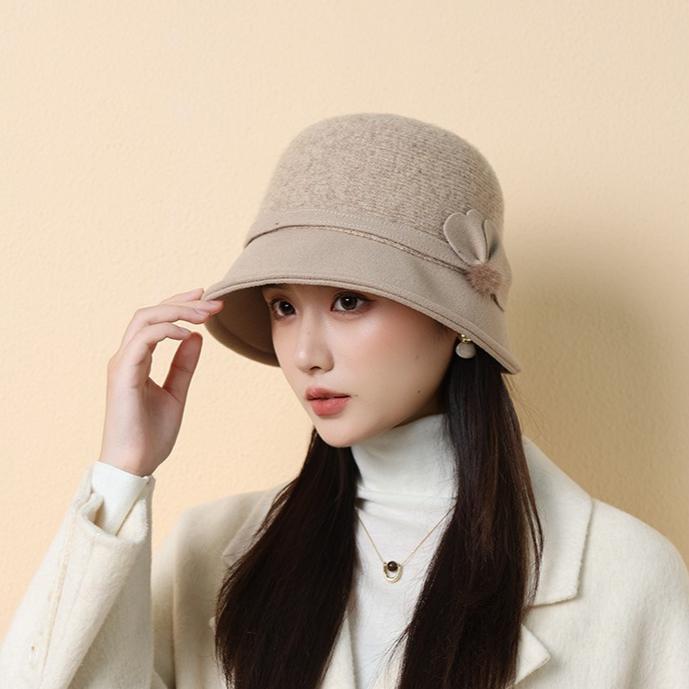 New Autumn and Winter Knitted Bucket Hat Women's Outdoor Travel Warm Fashion Basin Hat Elegant Hat