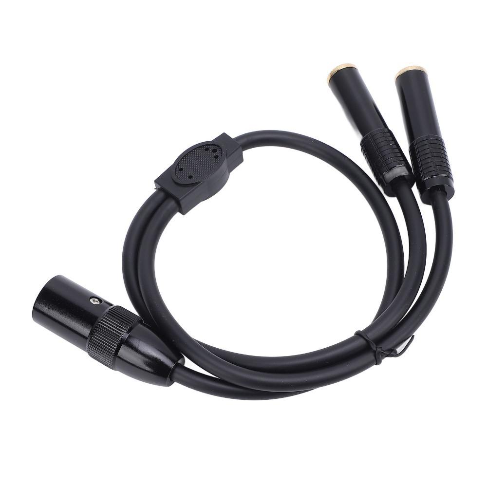 Gold Plated 3Pin XLR Male to Dual 6.35mm Female Microphone