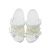 Crocs Classic Platform Clog EVA Pearl Bow Campus Style Hole Shoes Unisex White
