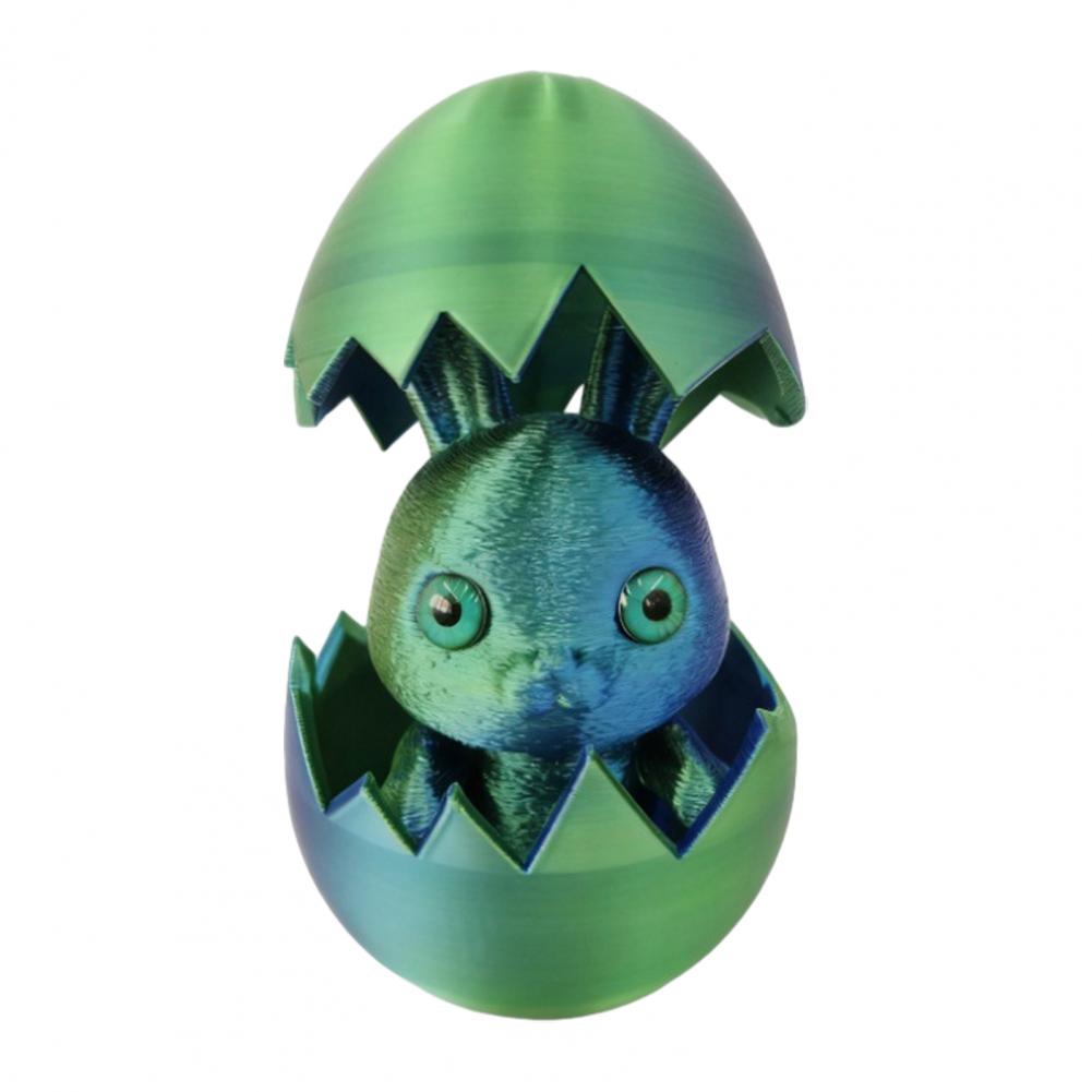 3d Printed Egg Decoration Easter Egg Ornament Easter Bunny Ear Egg Ornament with Detachable Figurine 3d Printed Holiday