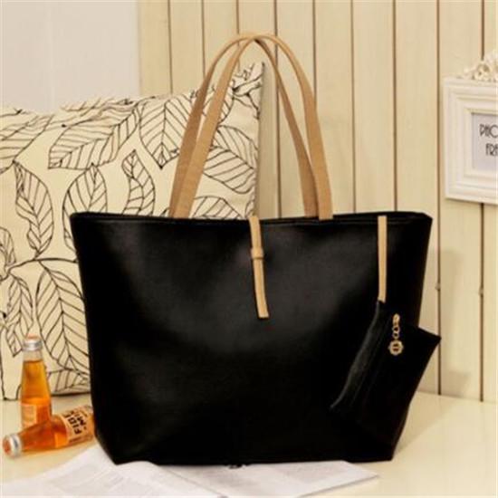 

Модная женская сумка из искусственной кожи на молнии, сумка для покупок, подарок чёрный